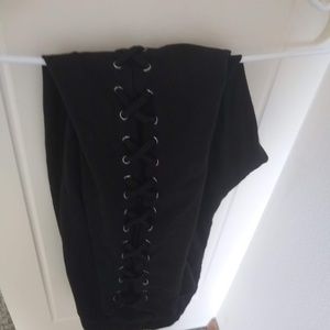 Torrid black lace up in back leggings size 3 3x